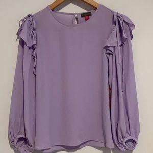 Vince Camuto Flutter Long Sleeve Blouse Size XXS - Lilac Wisteria